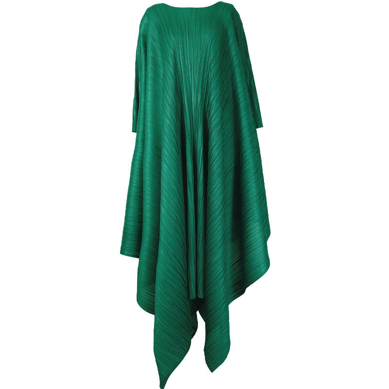 Spring new Miyake fashion clothing dress fashion temperament large size women's clothing long sleeves loose irregular skirt