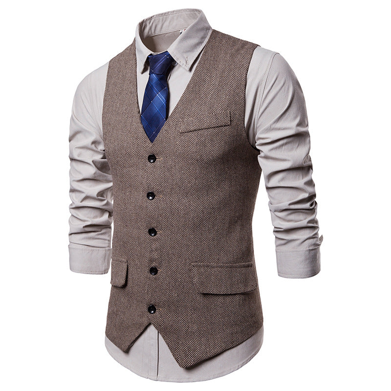 sanyamk KB New Arrival Dress Vests For Men Slim Fit Mens Suit Vest Male Waistcoat Gilet Homme Casual Sleeveless Formal Business Jacket
