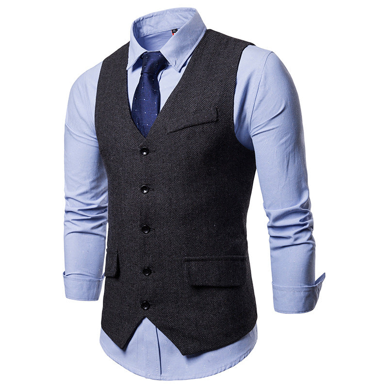 sanyamk KB New Arrival Dress Vests For Men Slim Fit Mens Suit Vest Male Waistcoat Gilet Homme Casual Sleeveless Formal Business Jacket