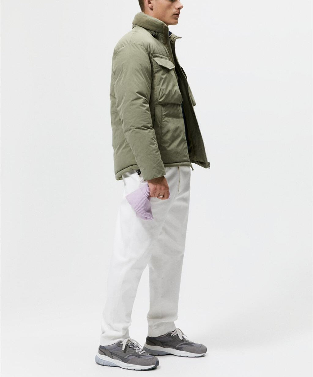 sanyamk Men's Cargo Cotton Jacket Big Pocket Warm Solid Color Coats Fashion Windproof Outwear For Male