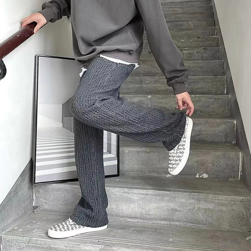 sanyamk - Autumn and winter Hong Kong style youth commuter knit jeans men