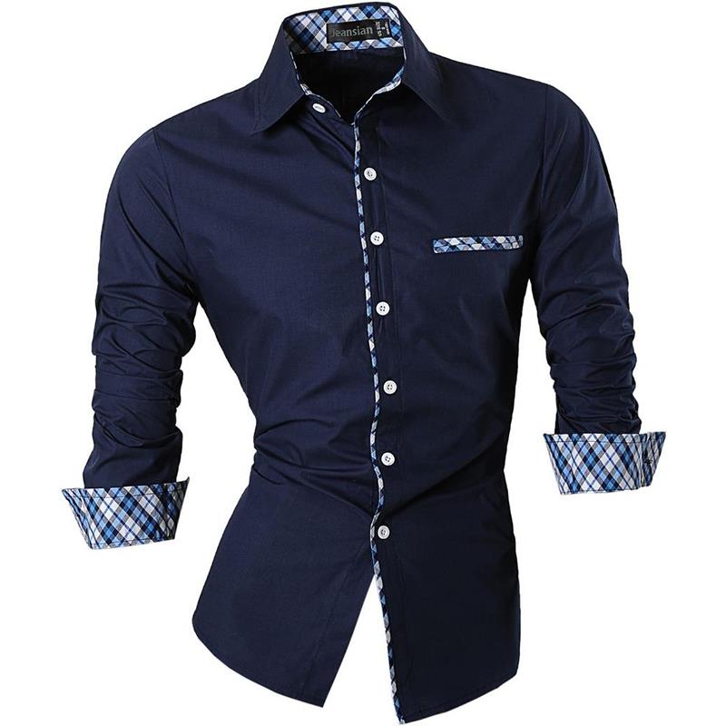 sanyamk Jeansian Men's Casual Dress Shirts Fashion Desinger Stylish Long Sleeve Slim Fit 8371 Black2