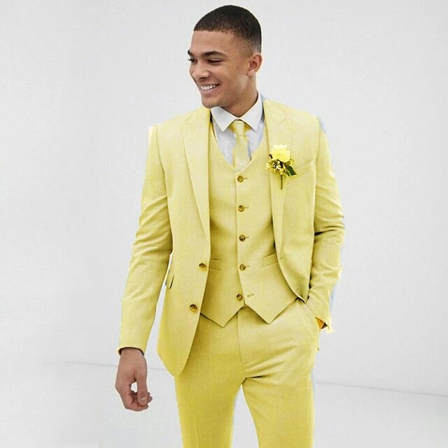 sanyamk Light Blue Wedding Men Suits Slim Fit Groom Wear Tuxedos Coat Dinner Suit 3 Pieces(Jacket+Pants+Vest)