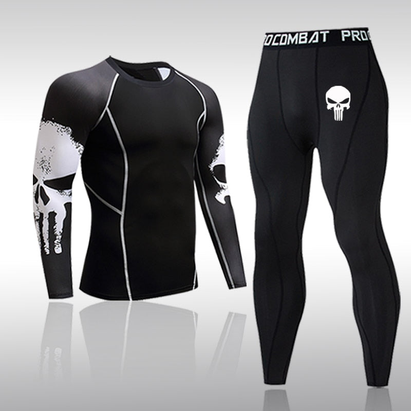 sanyamk Gym New Men's Compression Set Running Tights Workout Fitness Training Tracksuit Long Sleeves Shirts Sports Suits Rashgard Kit