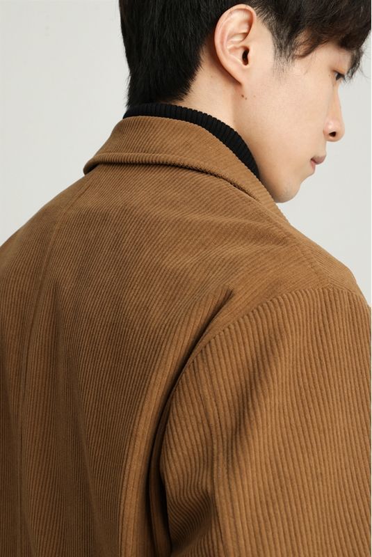 sanyamk Spring Autumn New Corduroy Casual Jacket Men's Retro All-match Student Korean Style Trendy Coat Men's Youth Outwear Black
