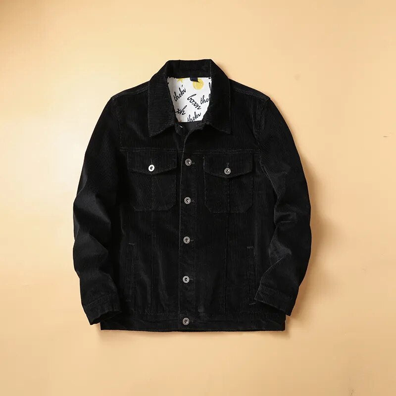 sanyamk Men's autumn and winter jacket hip hop corduroy jacket retro casual regular jacket fashion pilot jacket four-color men's brand