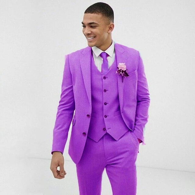 sanyamk Light Blue Wedding Men Suits Slim Fit Groom Wear Tuxedos Coat Dinner Suit 3 Pieces(Jacket+Pants+Vest)