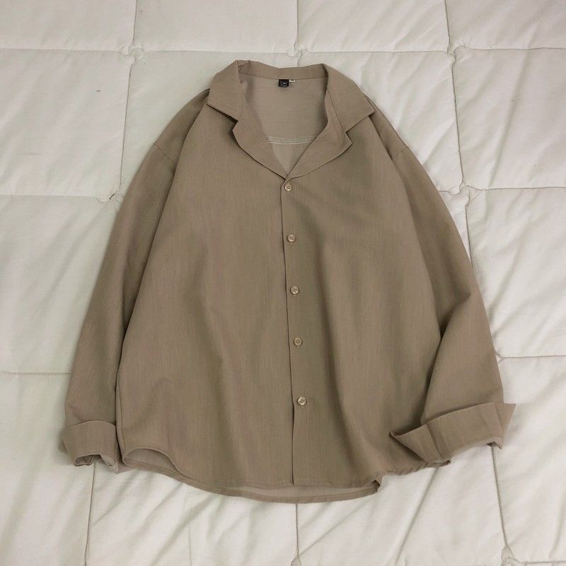 Men's Suit Collar 6-color Coats Long Sleeve Loose Hawaiian Shirt Camisa Masculina Streetwear Fashion Social Shirts M-2XL