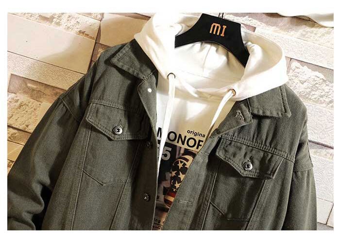 sanyamk Men Fashion Denim Jacket Plus Size M-5XL Loose Baggy Jeans Coat Japan Style Streetwear Casual Cowboy Jacket Men Clothing
