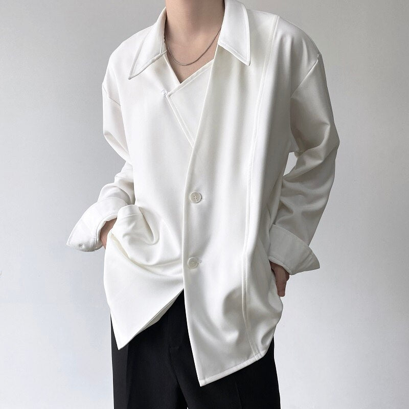 Bonsir Men's Autumn Simple Cool Style Long Sleeve Shirt High Quality Japanese Vintage Fashion Loose Casual Thick Shirt Coat Man