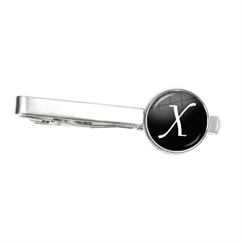 Men's Fashion 26 Alphabet Letters Tie Clips Personality Name Letters Jewelry Men Necktie Clip Pin Suit Accessories Gift