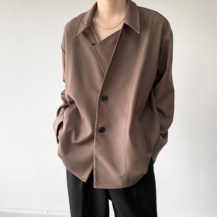 Bonsir Men's Autumn Simple Cool Style Long Sleeve Shirt High Quality Japanese Vintage Fashion Loose Casual Thick Shirt Coat Man