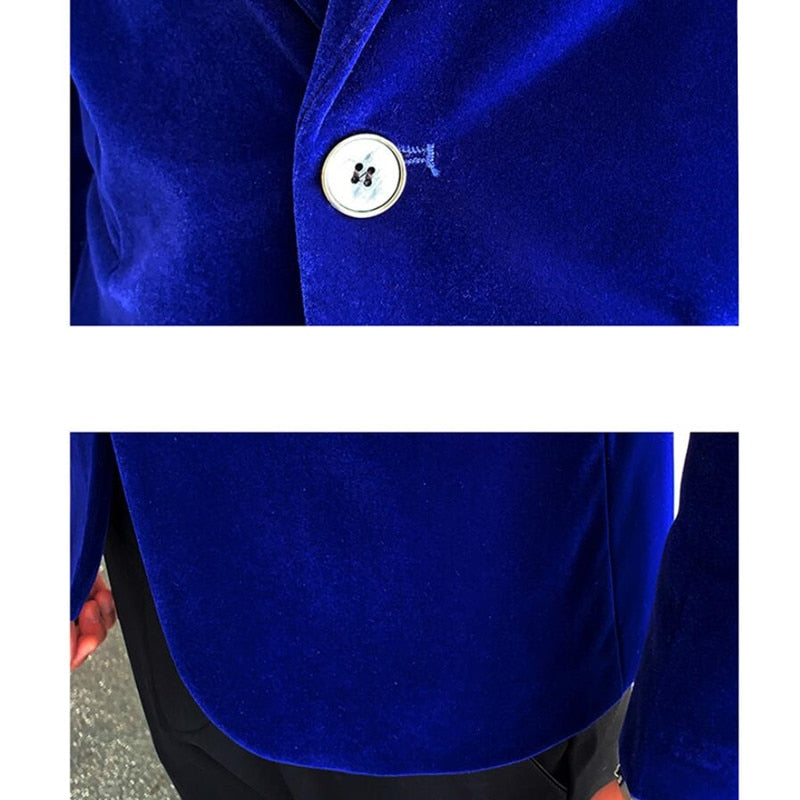 sanyamk Brand clothing Men Golden velvet suit/Male slim High quality business Blazers/Groom's Wedding Dress Men's jacket clothing