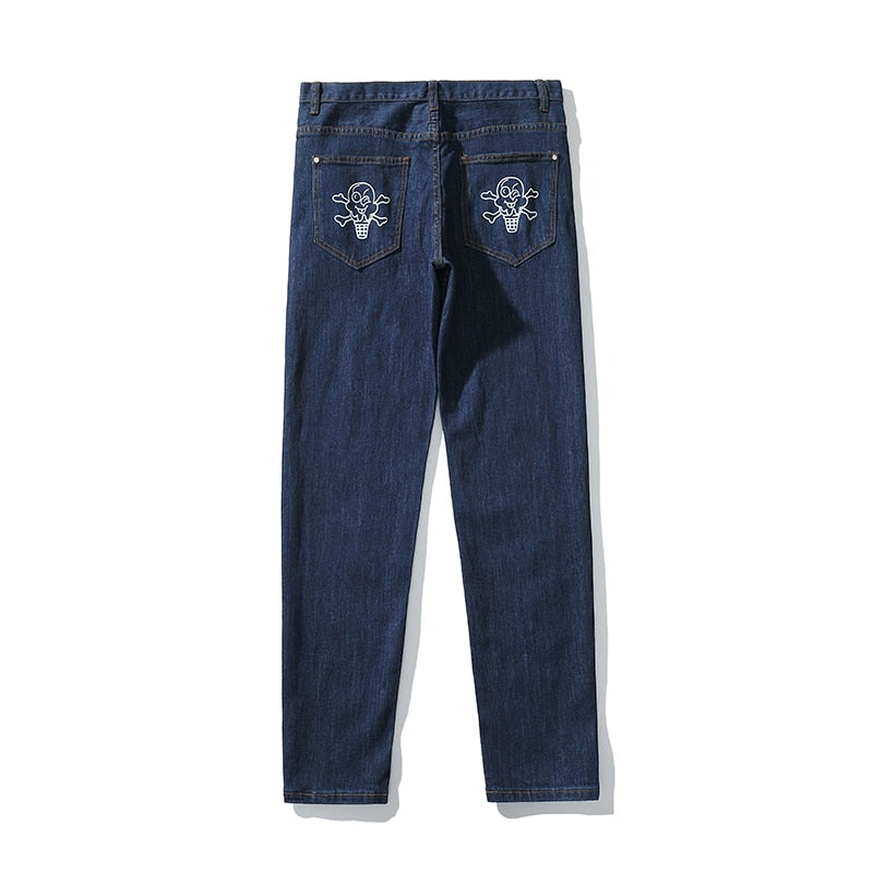 sanyamk Dog Print Straight Loose Jeans Mens Retro High Street Oversize Casual Denim Trousers Harajuku Washed Hip Hop Jean Pants