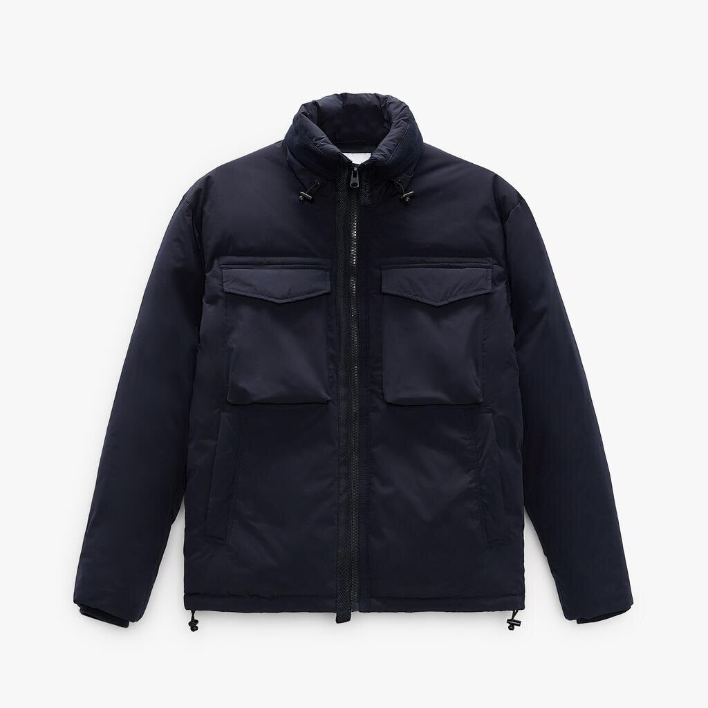 sanyamk Men's Cargo Cotton Jacket Big Pocket Warm Solid Color Coats Fashion Windproof Outwear For Male