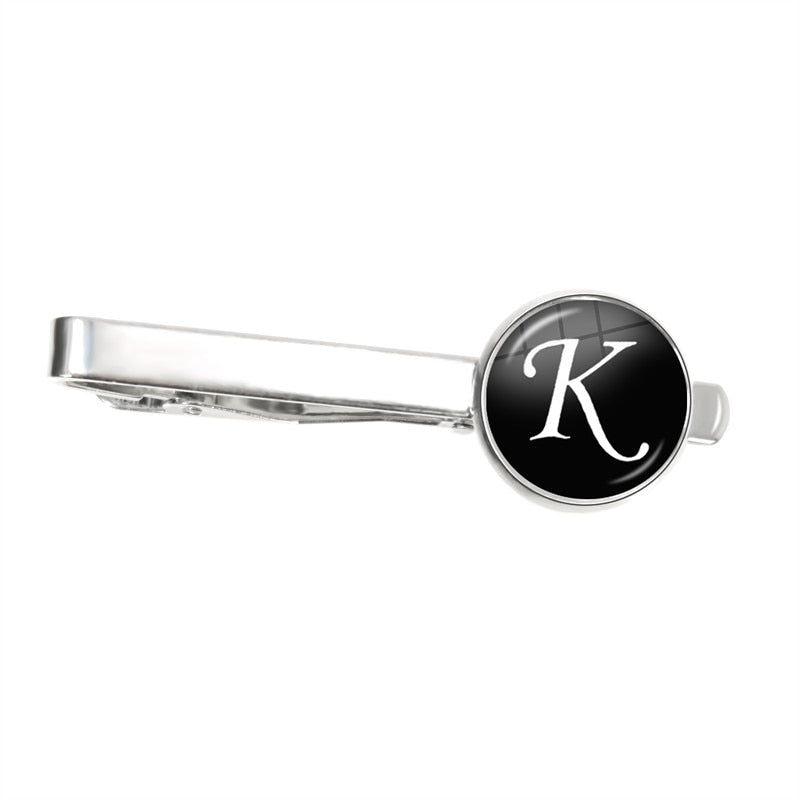 Men's Fashion 26 Alphabet Letters Tie Clips Personality Name Letters Jewelry Men Necktie Clip Pin Suit Accessories Gift