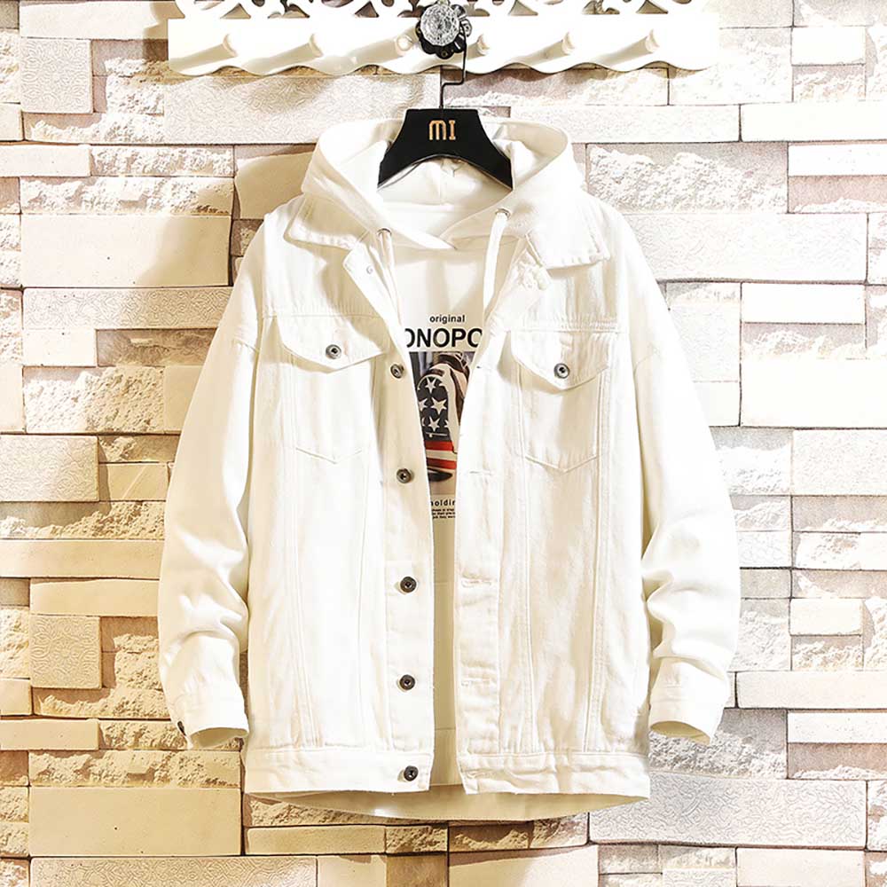 sanyamk Men Fashion Denim Jacket Plus Size M-5XL Loose Baggy Jeans Coat Japan Style Streetwear Casual Cowboy Jacket Men Clothing