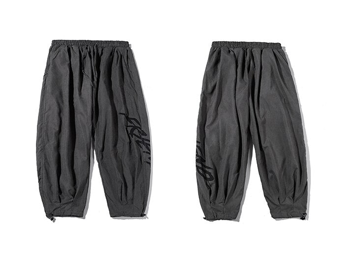 Bonsir Harem Cargo Baggy Pants Joggers Men Hip Hop Casual Pants Summer Graffiti Fashion Streetwear Harajuku Loose Trousers