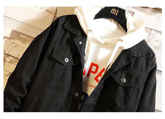 sanyamk Men Fashion Denim Jacket Plus Size M-5XL Loose Baggy Jeans Coat Japan Style Streetwear Casual Cowboy Jacket Men Clothing