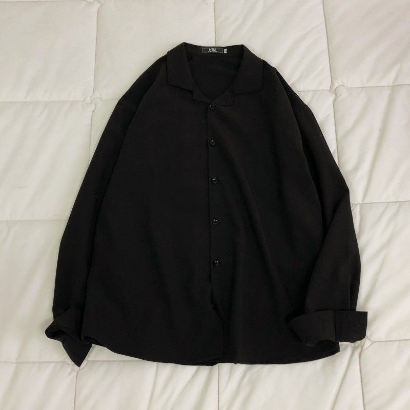 Men's Suit Collar 6-color Coats Long Sleeve Loose Hawaiian Shirt Camisa Masculina Streetwear Fashion Social Shirts M-2XL
