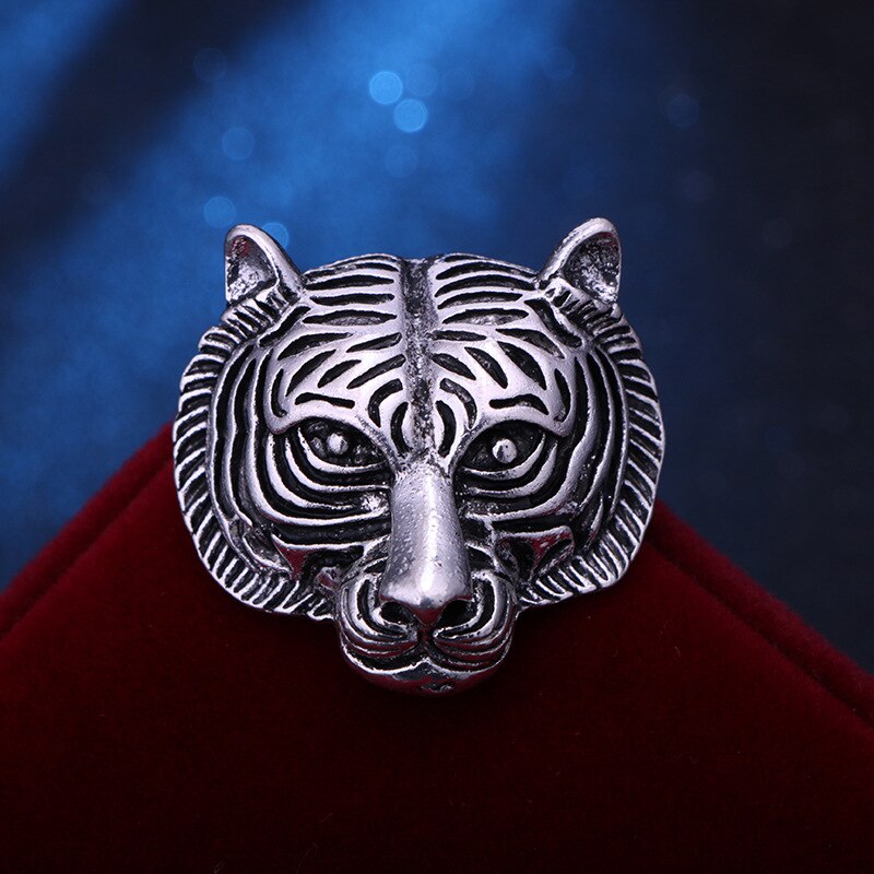 New Retro Animal Lion Head Brooch Fashion Men's Suit Shirt Collar Pin Needle Badge Lapel Pins and Brooches Jewelry Accessories