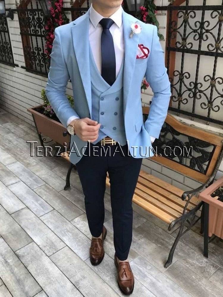 sanyamk Custom Made Men Suits Olive Green Groom Tuxedos Notch Lapel Groomsmen Wedding Best Man 3 Pieces ( Jacket+Pants+Vest+Tie ) C894