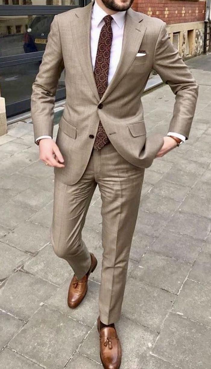 sanyamk Handsome Casual 2 Piece Suit For Men Wedding Tuxedos Notched Lapel Groomsmen Men Suits Business Party Prom Blazer