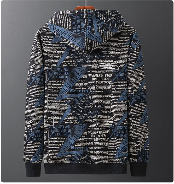 sanyamk Spring Autumn Men's Printed Hoodies Loose Oversize Sweatshirts Streetwear Hip Hop Fashion Pullover for Male 8XL