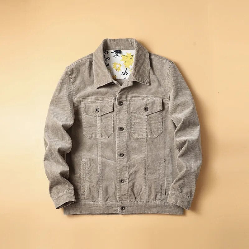 sanyamk Men's autumn and winter jacket hip hop corduroy jacket retro casual regular jacket fashion pilot jacket four-color men's brand