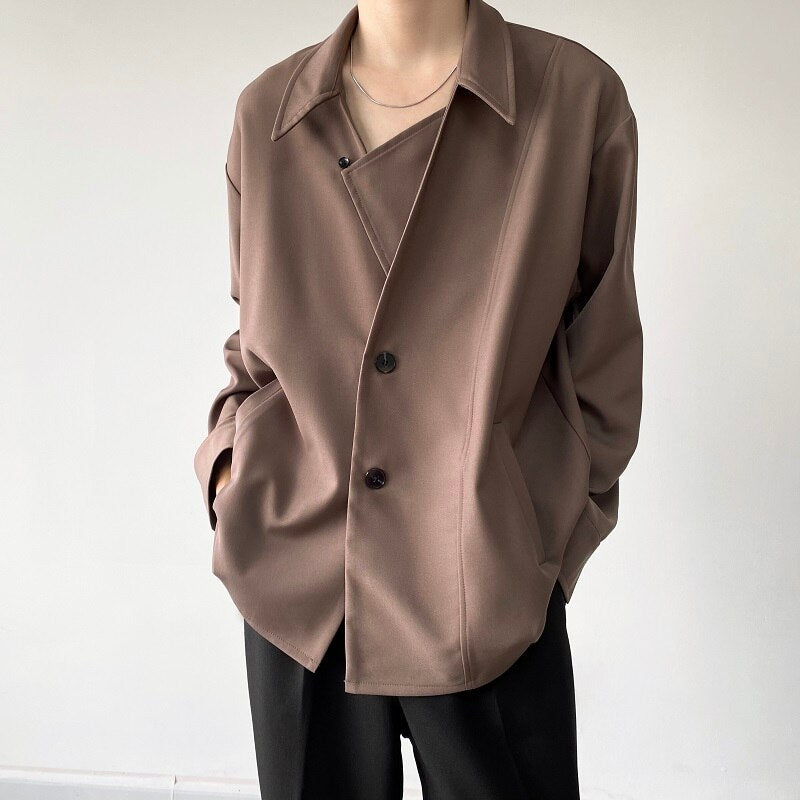 Bonsir Men's Autumn Simple Cool Style Long Sleeve Shirt High Quality Japanese Vintage Fashion Loose Casual Thick Shirt Coat Man