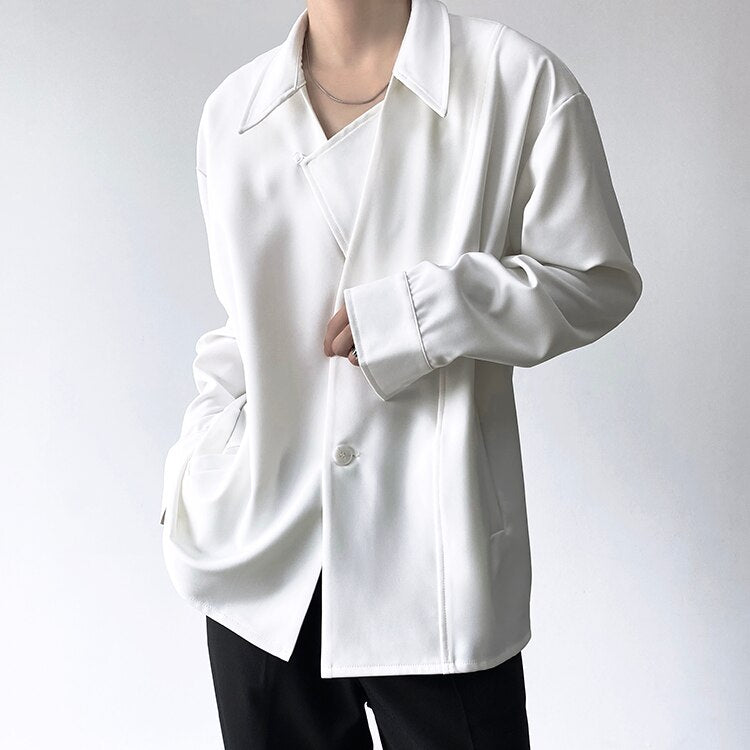 Bonsir Men's Autumn Simple Cool Style Long Sleeve Shirt High Quality Japanese Vintage Fashion Loose Casual Thick Shirt Coat Man