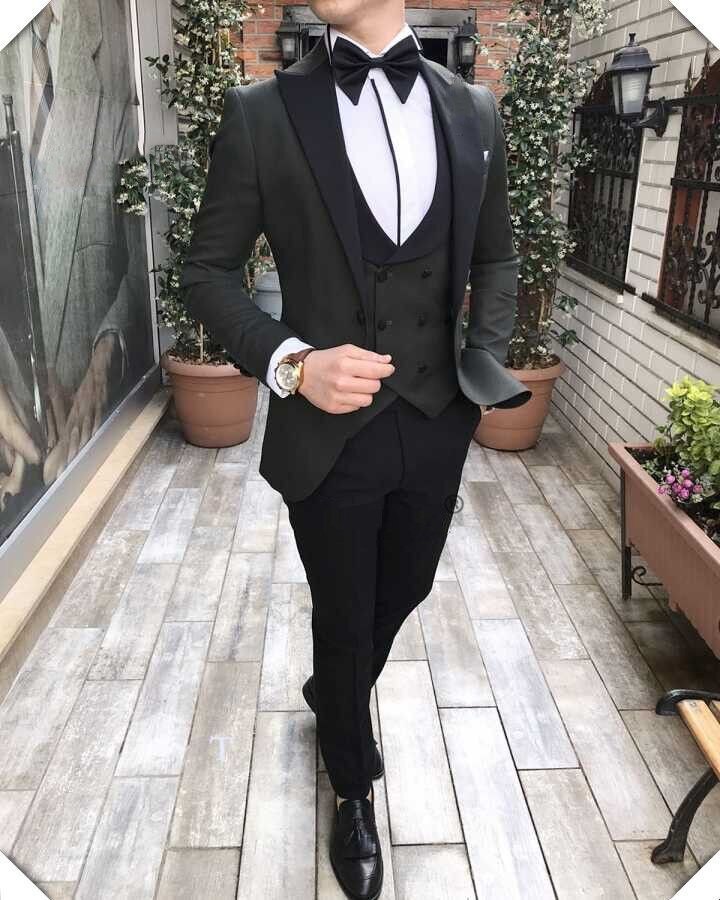 sanyamk Custom Made Groomsmen Champagne Groom Tuxedos Notch Lapel Men Suits Wedding Best Man Blazer ( Jacket+Pants Tie+Vest ) C418