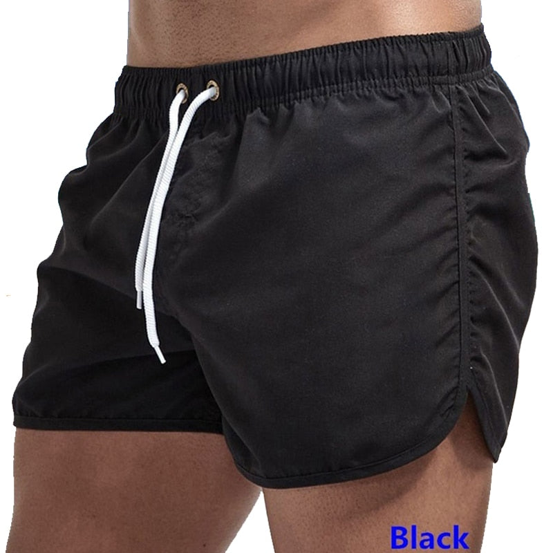 sanyamk Solid Color Summer Quick-Drying Shorts Printed Swimsuit Beach Casual Fitness Clothing Men's Bottom Vacation