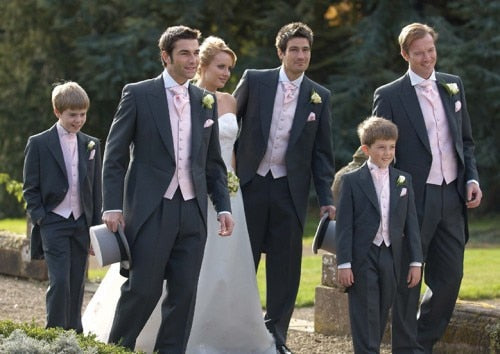 sanyamk Morning Style Groomsmen Custom Made Groom Tuxedos One Button Men Suits Wedding Best Man Blazer ( Jacket+Pants+Vest ) C123