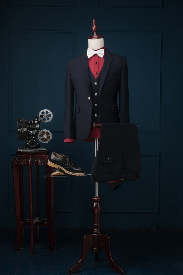 sanyamk High Quality Groom Tuxedo 13 Styles Groomsmen Notch Lapel Wedding/Dinner Suits Best Man Bridegroom (Jacket+PantsVest)B362