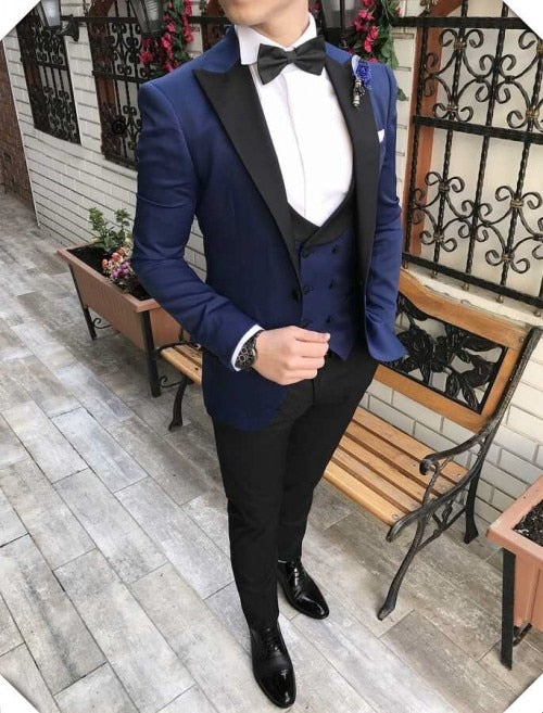 sanyamk Custom Made Groomsmen Champagne Groom Tuxedos Notch Lapel Men Suits Wedding Best Man Blazer ( Jacket+Pants Tie+Vest ) C418