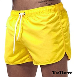 sanyamk Solid Color Summer Quick-Drying Shorts Printed Swimsuit Beach Casual Fitness Clothing Men's Bottom Vacation