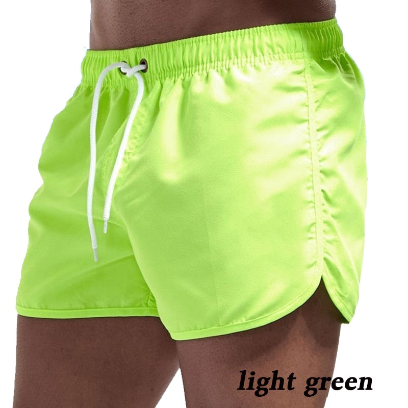 sanyamk Solid Color Summer Quick-Drying Shorts Printed Swimsuit Beach Casual Fitness Clothing Men's Bottom Vacation