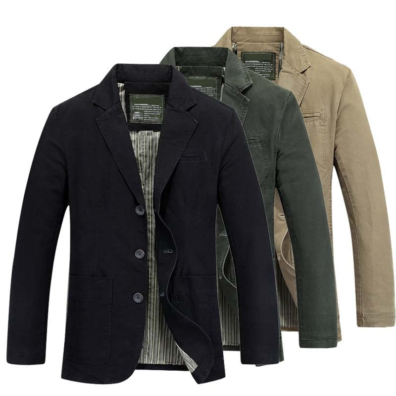 sanyamk Fashion Men Blazer Jacket Cotton Coat Casual Blazer Suits Military Style New Brand Man Clothing Plus Size M-4XL