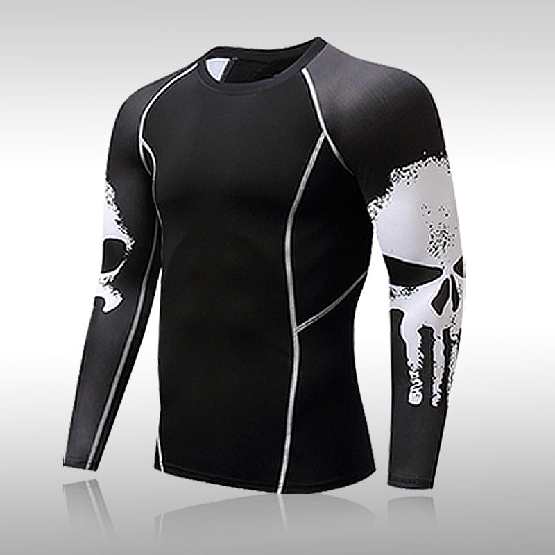 sanyamk Gym New Men's Compression Set Running Tights Workout Fitness Training Tracksuit Long Sleeves Shirts Sports Suits Rashgard Kit