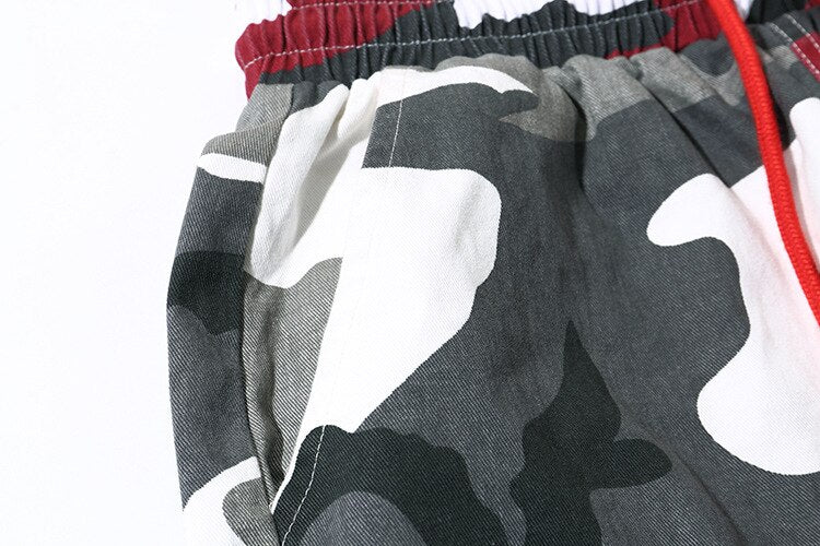 sanyamk Multiple Pockets Camouflage Patch Cotton Men Hip Hop Cargo Pants Joggers Casual Drawstring Pencil Trousers Spodnie Dresowe