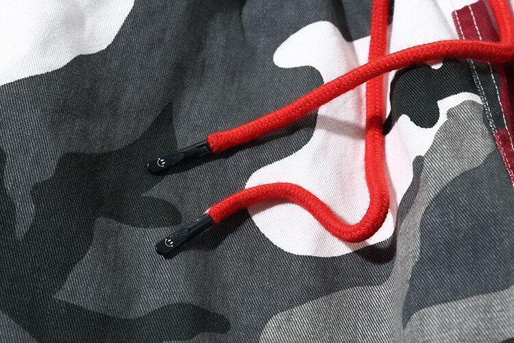 sanyamk Multiple Pockets Camouflage Patch Cotton Men Hip Hop Cargo Pants Joggers Casual Drawstring Pencil Trousers Spodnie Dresowe