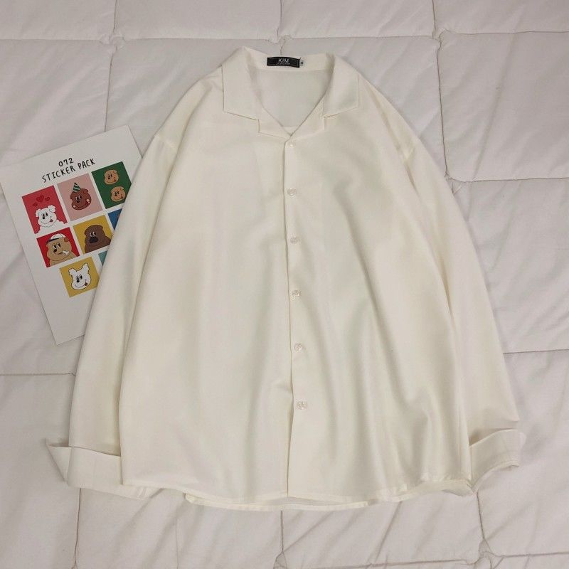 Men's Suit Collar 6-color Coats Long Sleeve Loose Hawaiian Shirt Camisa Masculina Streetwear Fashion Social Shirts M-2XL