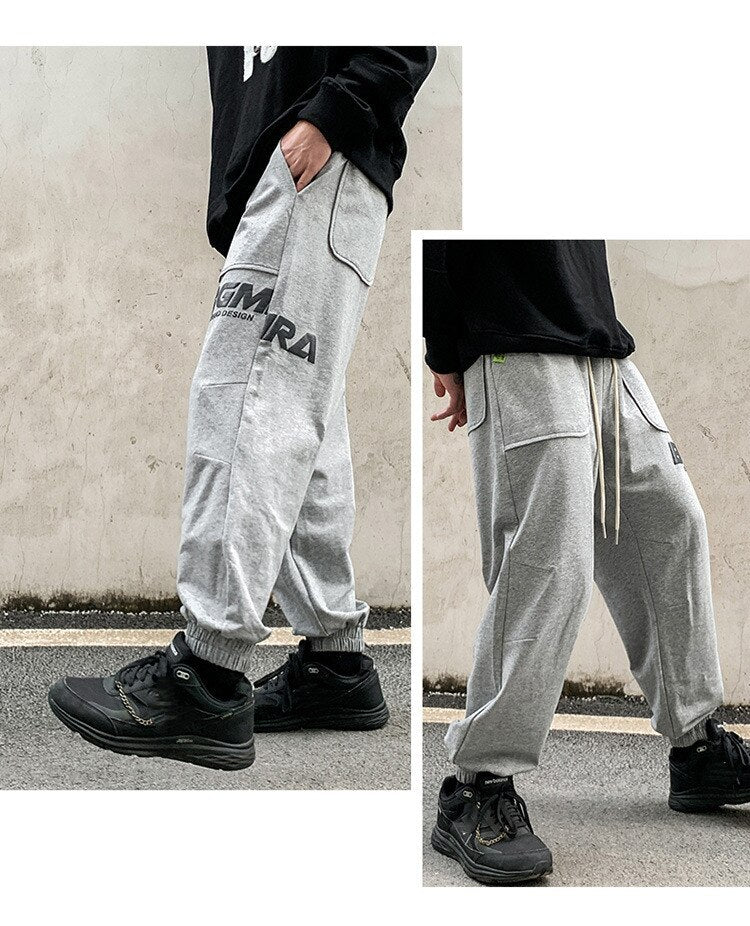 sanyamk Knit Pants Men Spring New Loose Casual Sweatpants Ami Khaki Cotton Trousers Men Offset Print Joggers Portswear Tracksuit