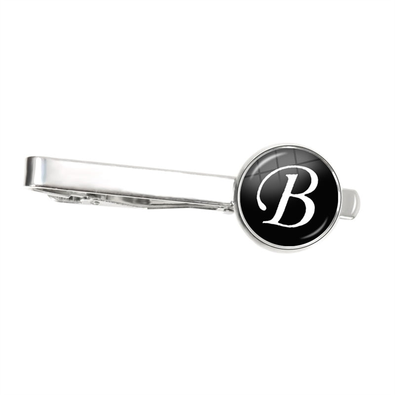 Men's Fashion 26 Alphabet Letters Tie Clips Personality Name Letters Jewelry Men Necktie Clip Pin Suit Accessories Gift