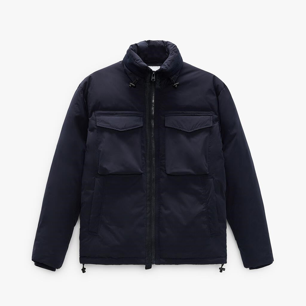 sanyamk Men's Cargo Cotton Jacket Big Pocket Warm Solid Color Coats Fashion Windproof Outwear For Male