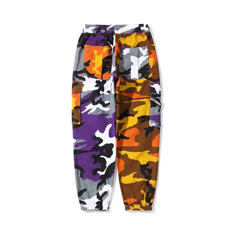 sanyamk Multiple Pockets Camouflage Patch Cotton Men Hip Hop Cargo Pants Joggers Casual Drawstring Pencil Trousers Spodnie Dresowe