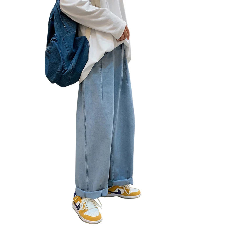 sanyamk Baggy Denim Pant Men Loose Straight Wide Leg Jeans Men's Women's Streetwear Skateboard Hip Hop Casual Trousers Oversized 2XL
