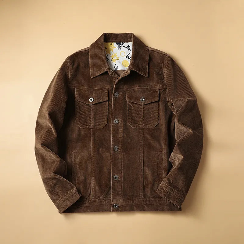 sanyamk Men's autumn and winter jacket hip hop corduroy jacket retro casual regular jacket fashion pilot jacket four-color men's brand