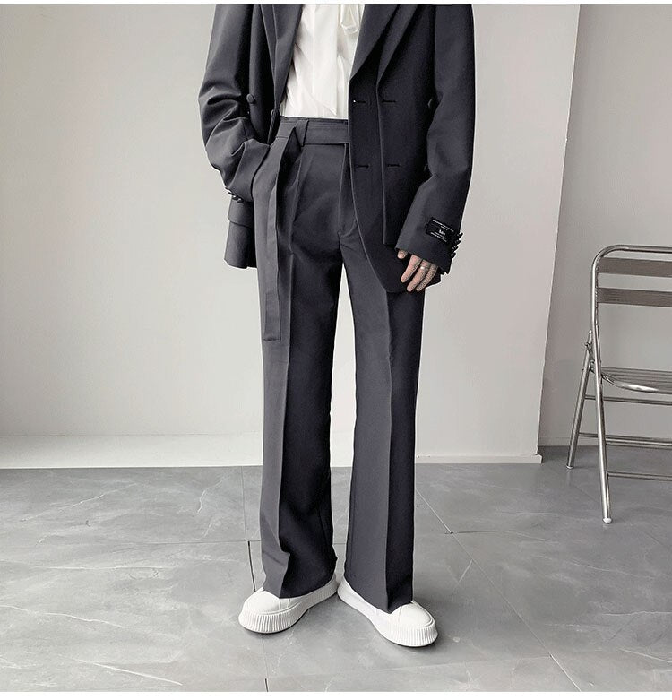 sanyamk Double Collar Design Suits Sets Men Fashion Show Korean Office Business Casual Suits Blazer Jacket Pant Streetwear Suits Man